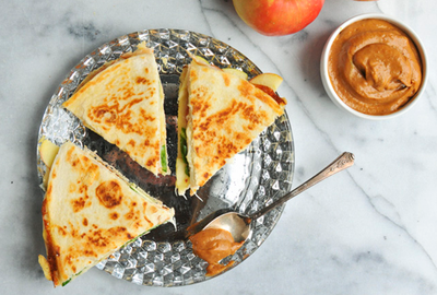 Turkey Apple Quesadillas With Creamy Pumpkin BBQ Sauce