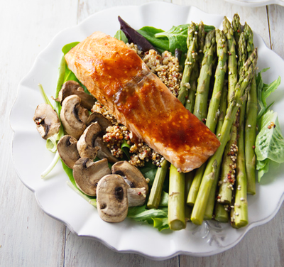 Barbecue Salmon and Quinoa