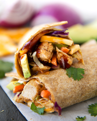 Chipotle Ranch BBQ Chicken Wraps