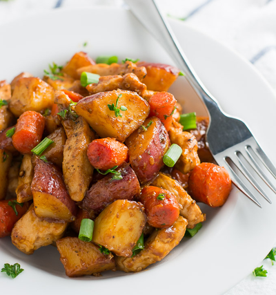 One Skillet BBQ Chicken and Potatoes