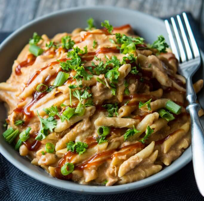 Slow Cooker Barbecue Chicken Pasta